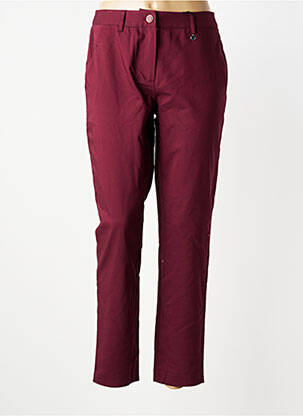 Pantalon chino tissage popeline taille normale rouge JULIE GUERLANDE femme