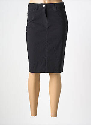 Jupe mi-longue coupe droite noir JULIE GUERLANDE femme