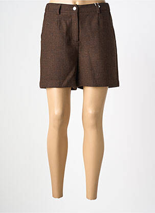 Short taille à pinces taille haute marron C'EST BEAU LA VIE femme