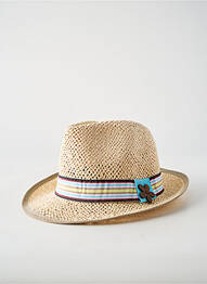Chapeau imprimé rayures beige HERMAN unisexe