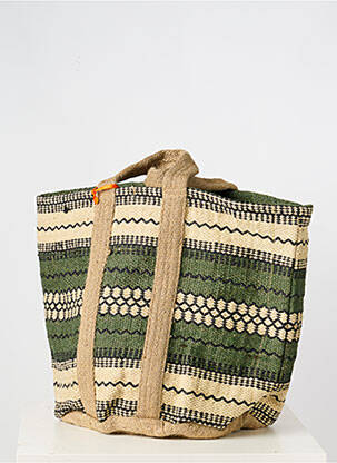 Sac type de porter main forme plage vert LE VOYAGE EN PANIER femme