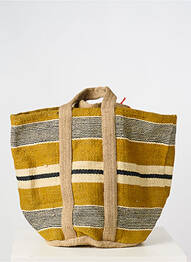 Sac type de porter main forme plage jaune LE VOYAGE EN PANIER femme