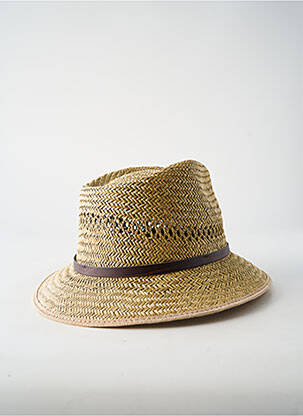 Chapeau forme chapeau paille marron clair COUSTILLERES femme