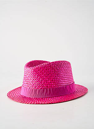 Chapeau forme chapeau paille rose COUSTILLERES femme