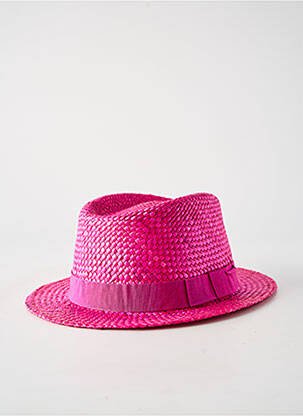 Chapeau forme chapeau paille rose COUSTILLERES femme