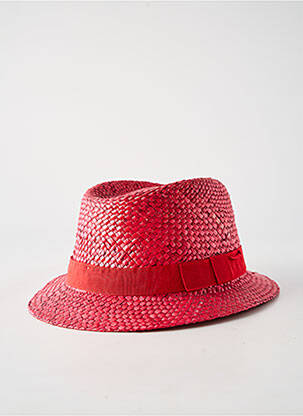 Chapeau forme chapeau paille rouge COUSTILLERES femme