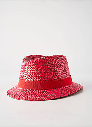 Chapeau forme chapeau paille rouge COUSTILLERES femme
