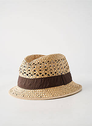 Chapeau forme chapeau paille marron COUSTILLERES femme