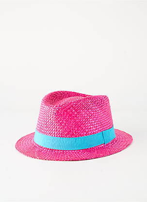 Chapeau forme chapeau paille rose COUSTILLERES femme