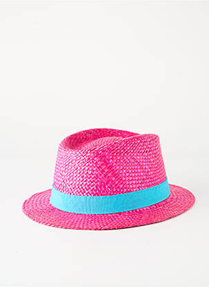 Chapeau forme chapeau paille rose COUSTILLERES femme