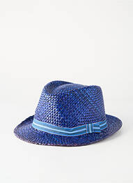 Chapeau forme chapeau paille bleu COUSTILLERES femme