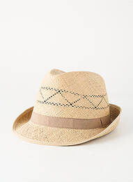 Chapeau forme chapeau paille marron COUSTILLERES femme