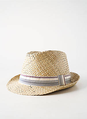 Chapeau imprimé rayures beige CRAMBES homme