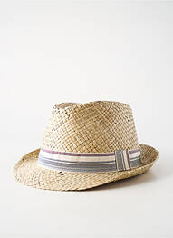Chapeau imprimé rayures beige CRAMBES homme