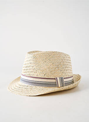 Chapeau imprimé rayures beige CRAMBES homme