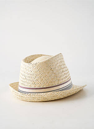Chapeau imprimé rayures beige CRAMBES homme
