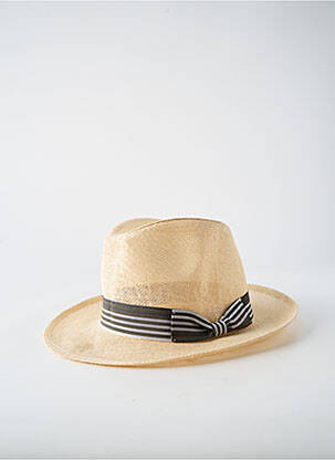 Chapeau imprimé rayures beige CRAMBES homme