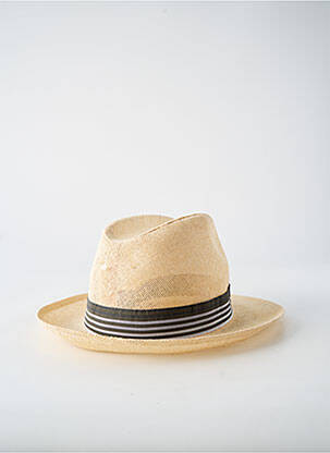 Chapeau imprimé rayures beige CRAMBES homme
