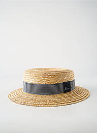 Chapeau imprimé rayures beige HERMAN homme