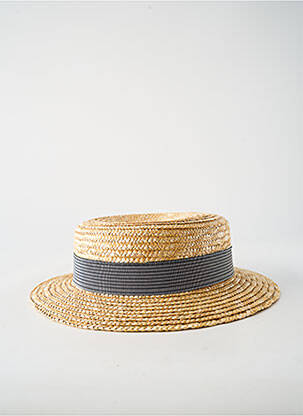 Chapeau imprimé rayures beige HERMAN homme