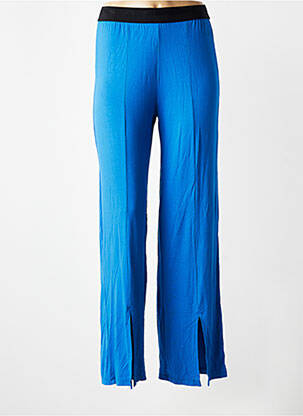 Pantalon droit stretch taille normale bleu MALOKA femme