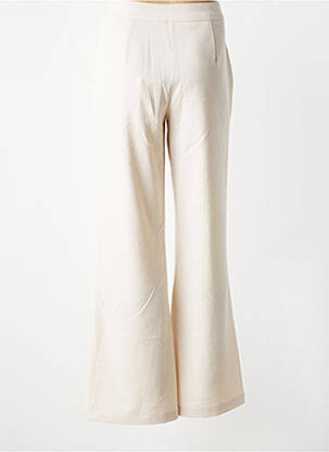 Pantalon large fermeture zippée sous rabat avec crochet taille normale beige VILA femme