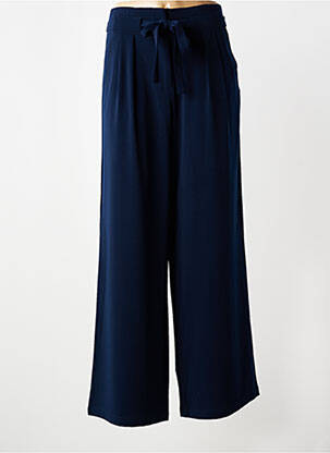 Pantalon large tissage popeline taille normale bleu VILA femme