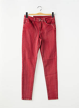 Jeans coupe slim stretch taille normale rouge VILA femme