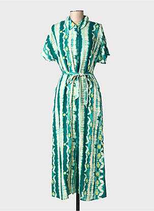 Robe longue manches courtes manches courtes vert VILA femme