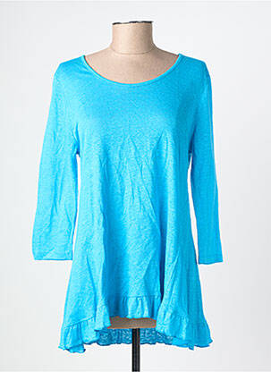 Tunique manches longues col rond bleu MALOKA femme