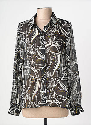 Chemisier imprimé fleurs manches longues noir LOLA ESPELETA femme