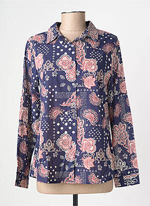 Chemisier imprimé fleurs manches longues bleu LOLA ESPELETA femme