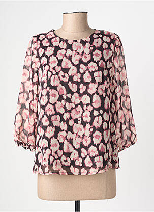Blouse légère et transparente manches 3/4 rose JULIE GUERLANDE femme