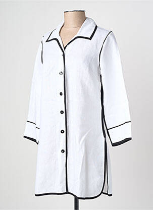 Tunique manches longues col chemisier blanc MALOKA femme