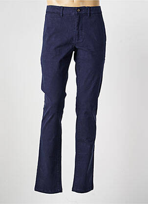 Pantalon chino tissage popeline taille normale bleu CAMBRIDGE homme