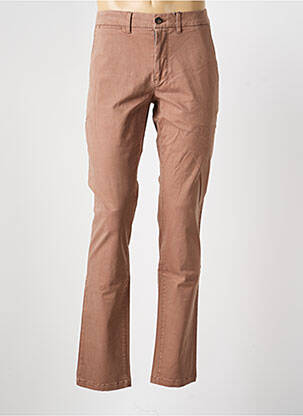 Pantalon chino tissage popeline taille normale marron CAMBRIDGE homme