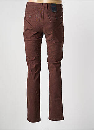 Pantalon chino tissage popeline taille normale marron CAMBRIDGE homme