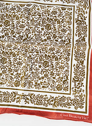 Foulard tissage popeline vert C'EST BEAU LA VIE femme