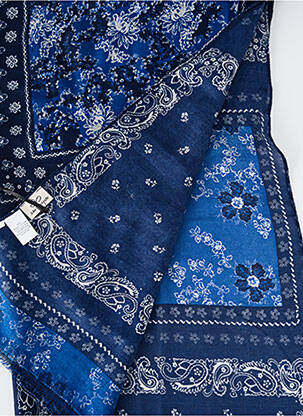 Foulard tissage popeline bleu JULIE GUERLANDE femme