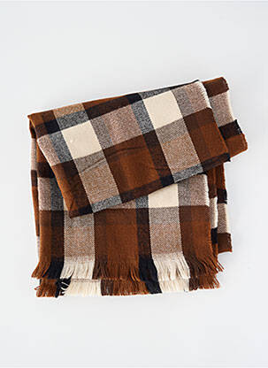 Echarpe tissage peau de pêche marron CAMBRIDGE femme