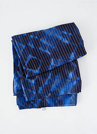 Foulard tissage popeline bleu C'EST BEAU LA VIE femme