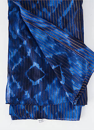 Foulard tissage popeline bleu C'EST BEAU LA VIE femme