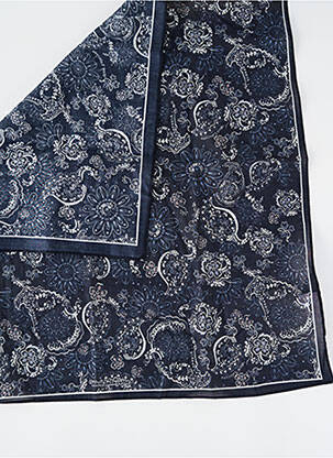 Foulard tissage popeline bleu C'EST BEAU LA VIE femme