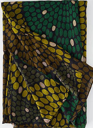 Foulard tissage popeline vert C'EST BEAU LA VIE femme