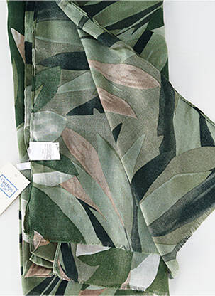 Foulard tissage popeline vert C'EST BEAU LA VIE femme