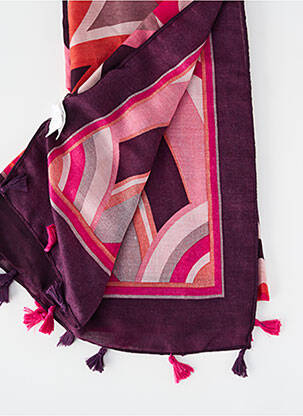Foulard tissage popeline violet C'EST BEAU LA VIE femme