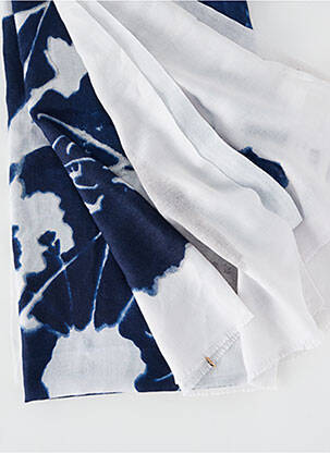 Foulard tissage popeline bleu C'EST BEAU LA VIE femme