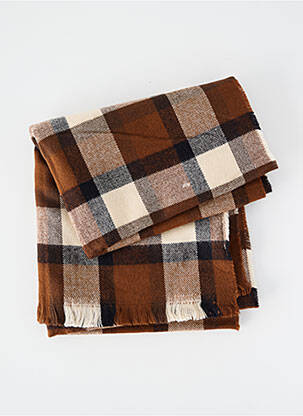 Echarpe tissage peau de pêche marron CAMBRIDGE femme