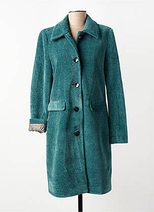 Manteau long coupe droite sans capuche vert SURKANA femme