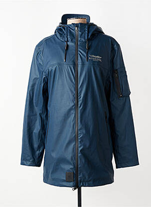 Imperméable fermeture zippée sur le devant a capuche bleu BOMBERS femme